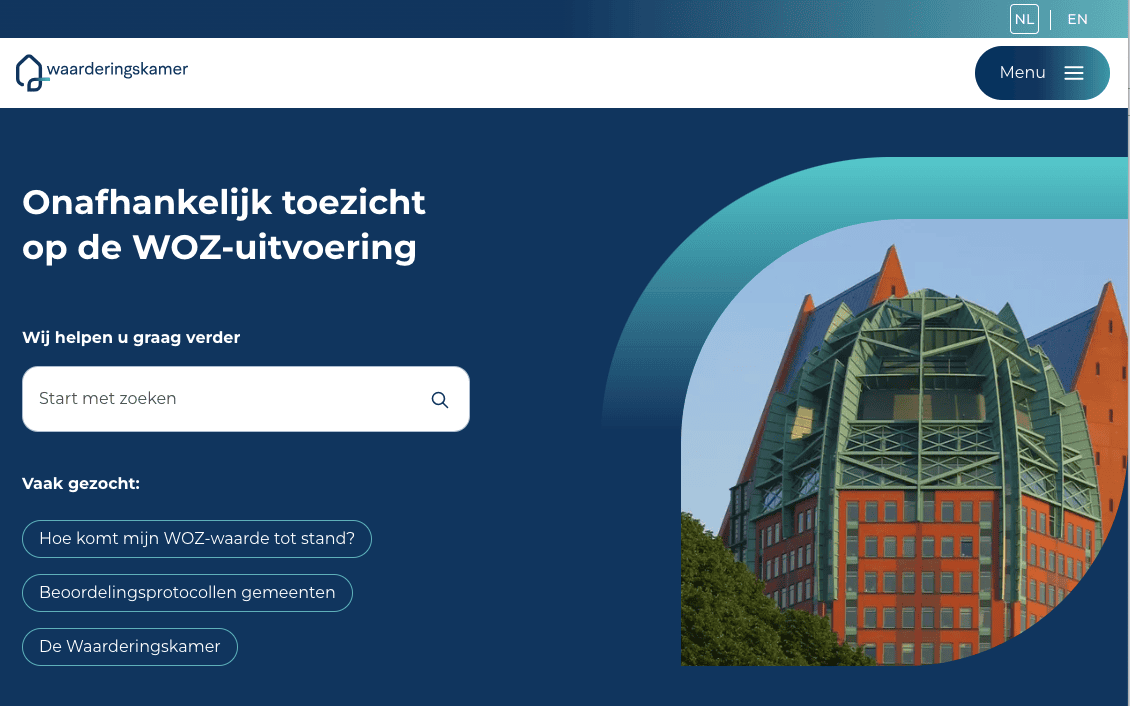 Home page Waarderingskamer.nl